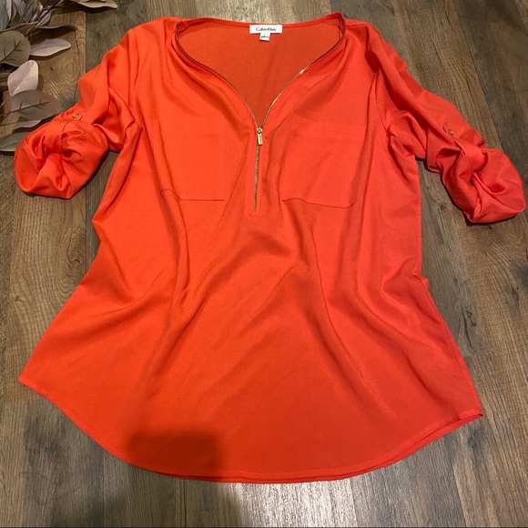 NWOT Peach Calvin Klein Blouse - Picture 8 of 8